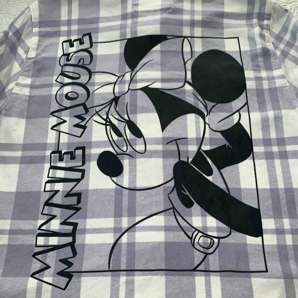 Disney x Cakeworthy Retro Minnie Mouse Soft Flannel Shirt Plaid Size‎ Large